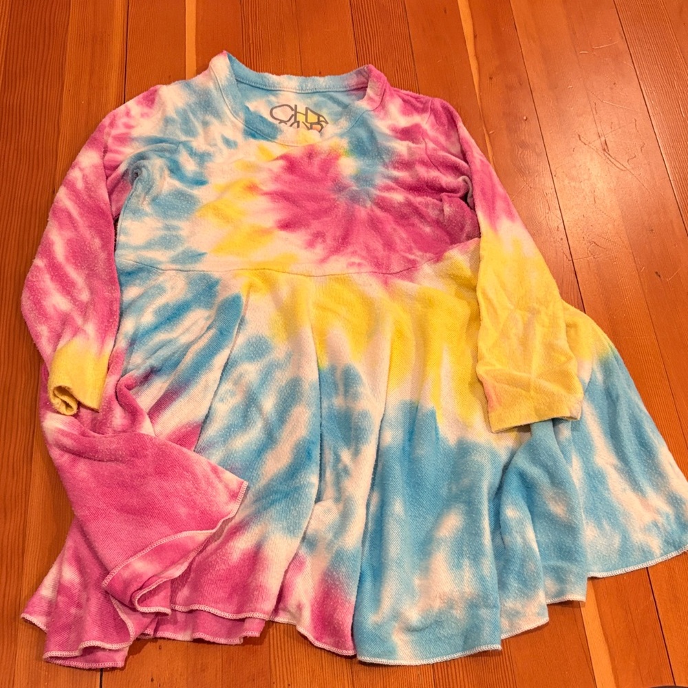 Chaser Pink, Yellow, and Blue Tie-Dye Kids Sweater